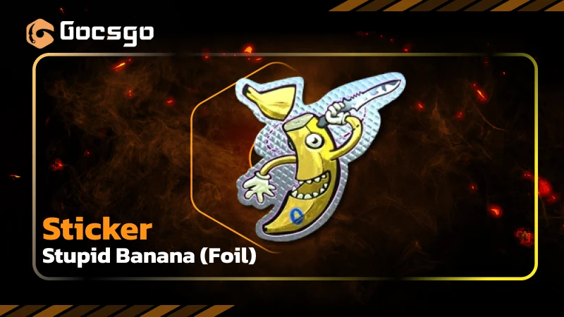sticker _ stupid banana (foil)
