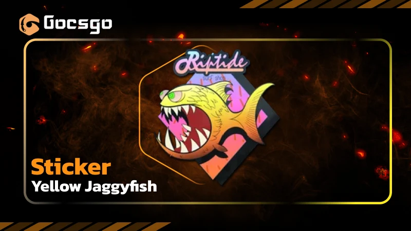sticker _ yellow jaggyfish